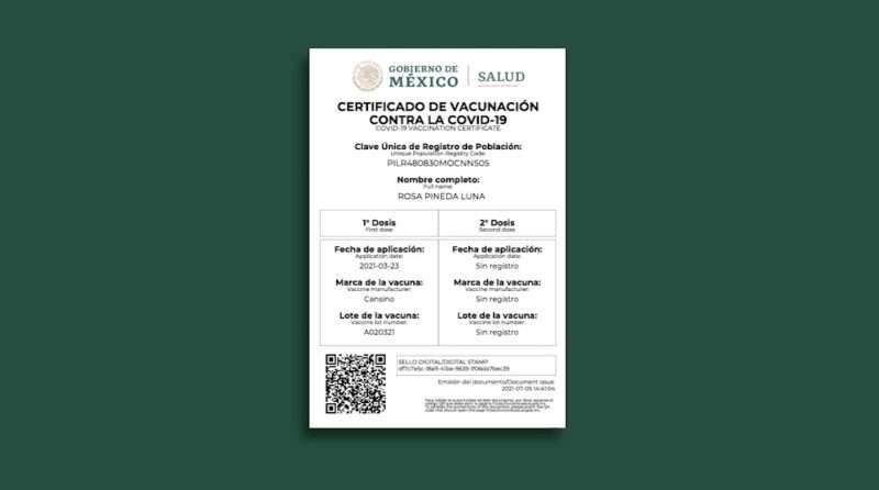 certificado de vacunación
